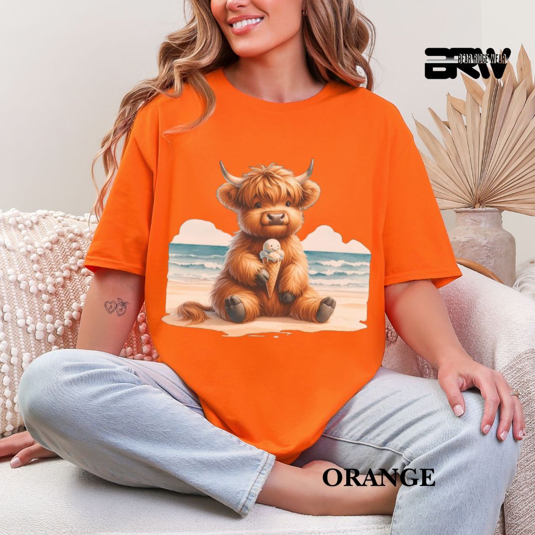 'Highland Cow-Ice Cream' Summer Tee