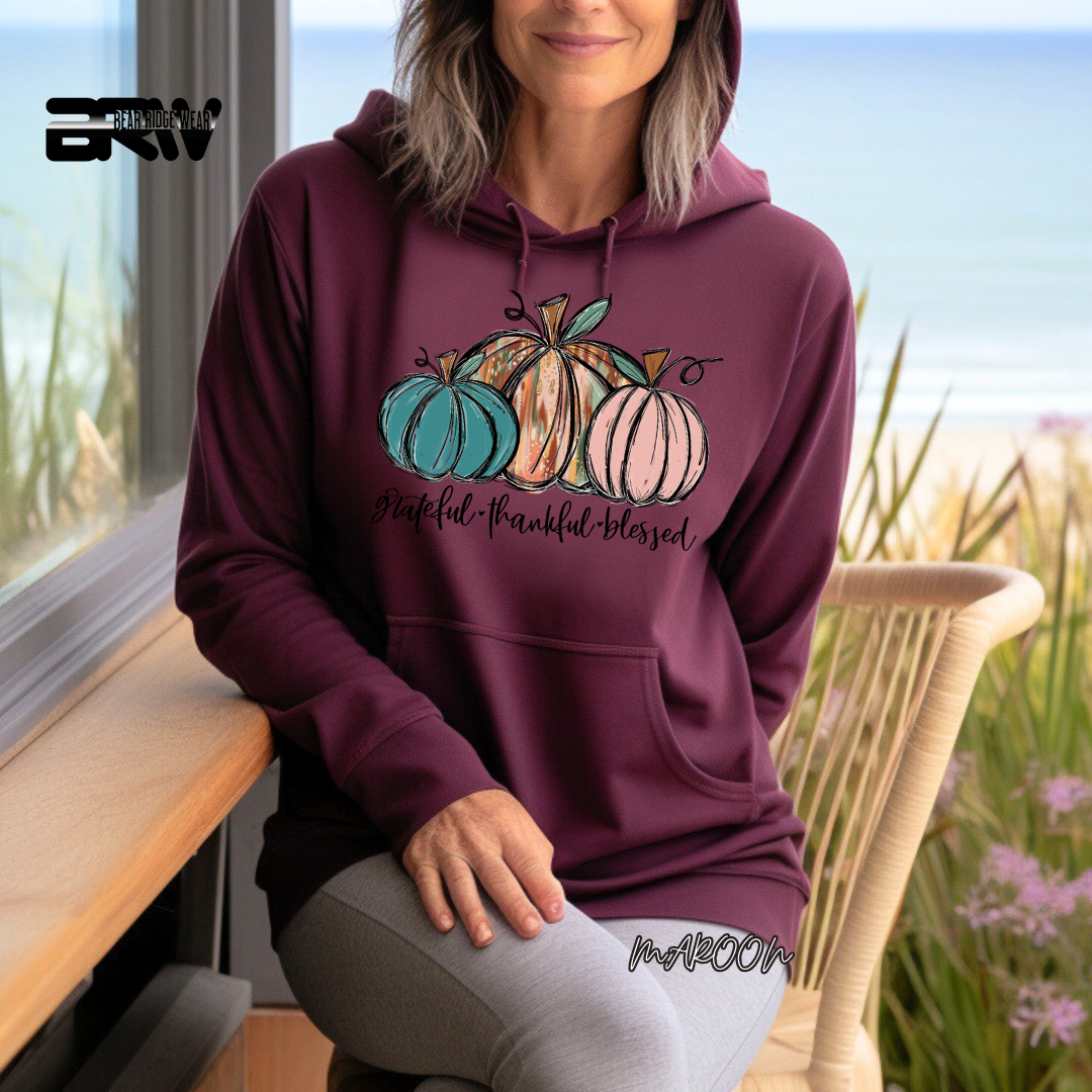 'Grateful Thankful Blessed' Fall Hoodie