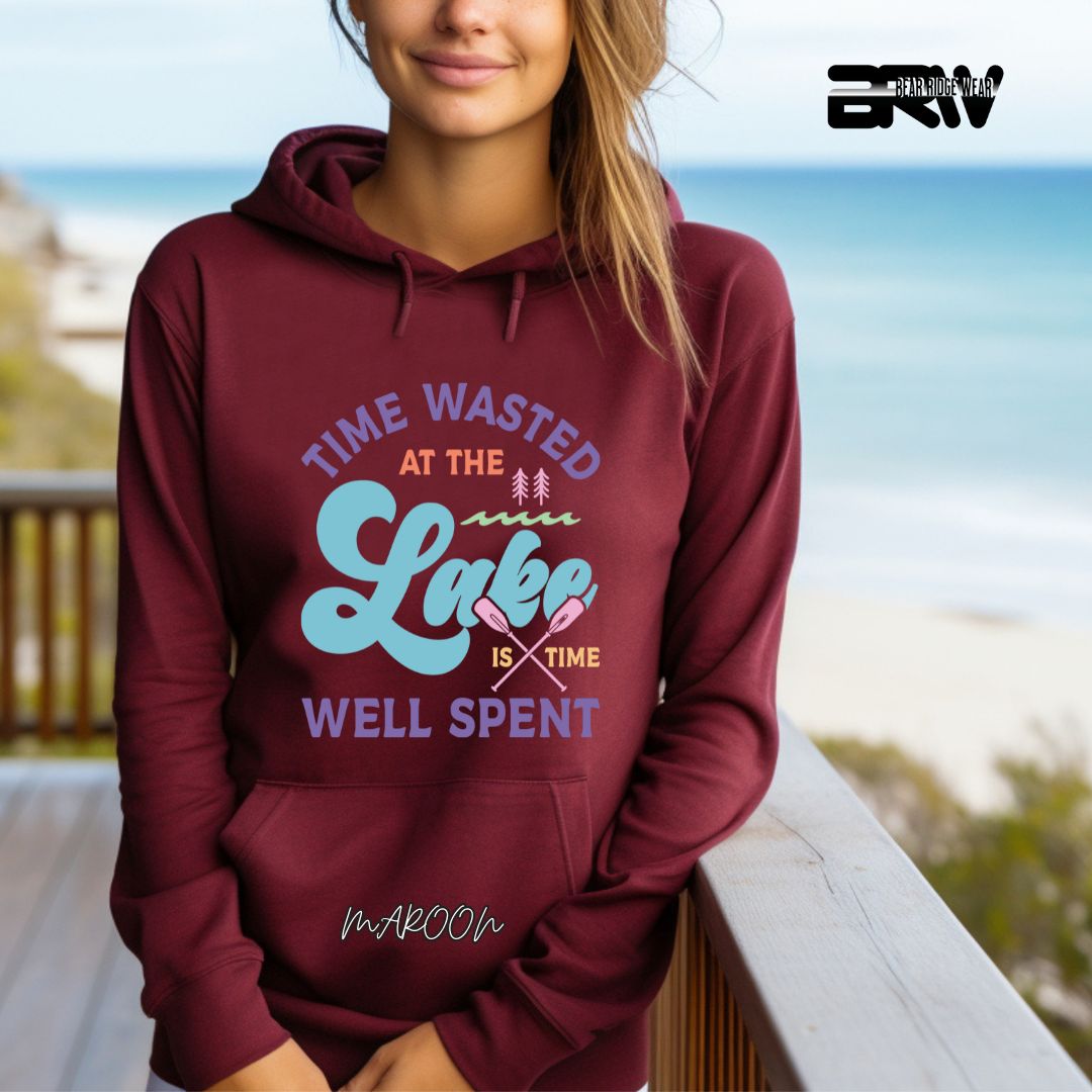 'Time Wasted At The Lake Is Time Well Spent ' Summer Hoodie
