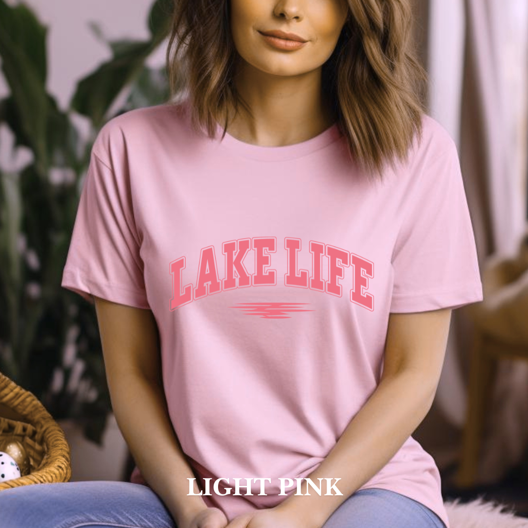 "Pink Stroke Lake Life" Tee