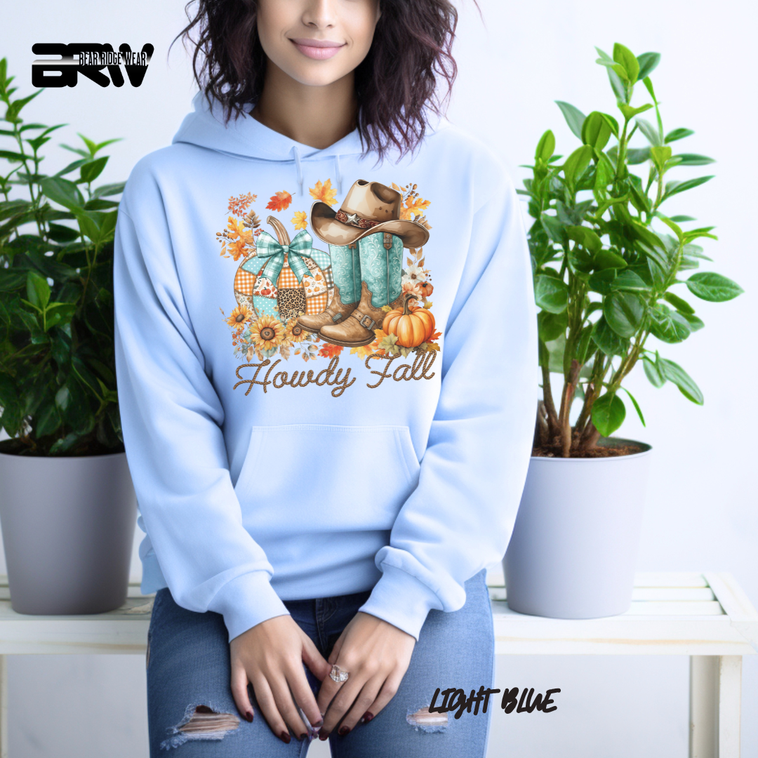 'Howdy Fall-Patchwork' Fall Hoodie