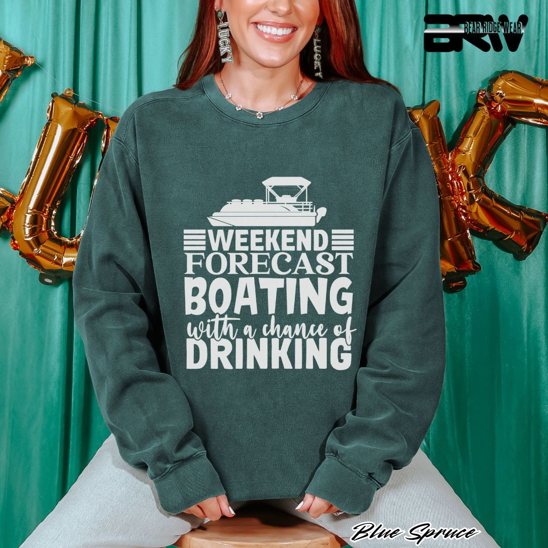 'Weekend Forecast-Boating' Summer Long Sleeve Tee