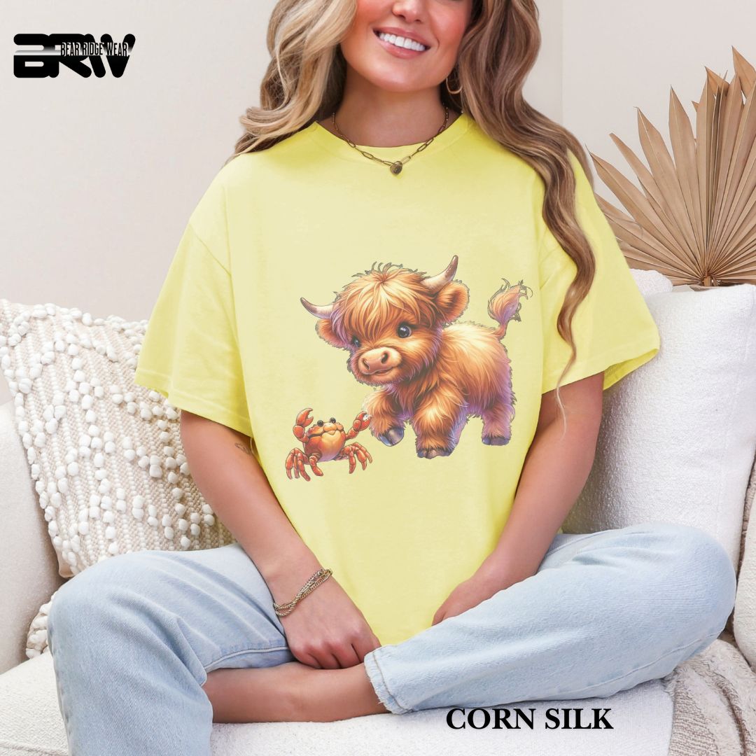 'Highland Cow-Crab' 3 Summer Tee