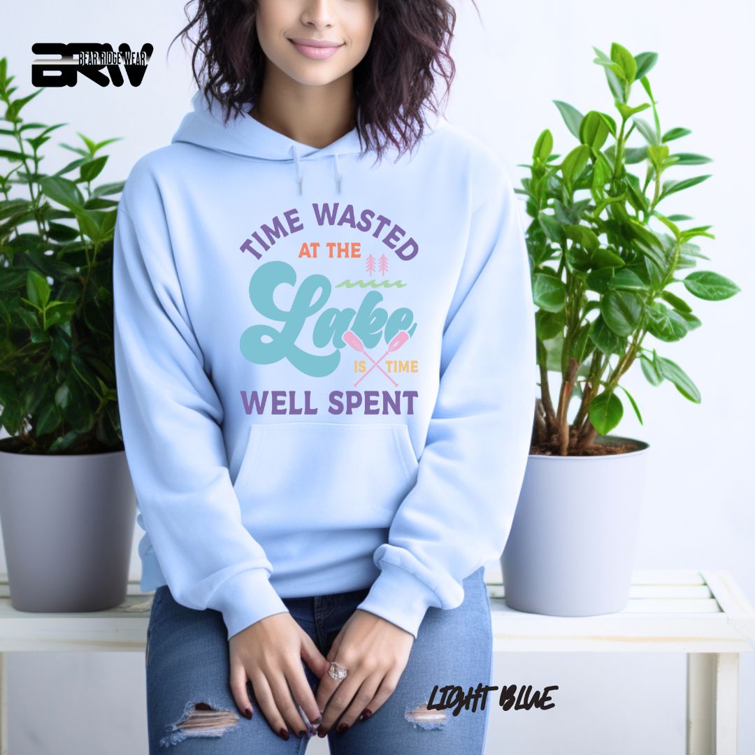 'Time Wasted At The Lake Is Time Well Spent ' Summer Hoodie
