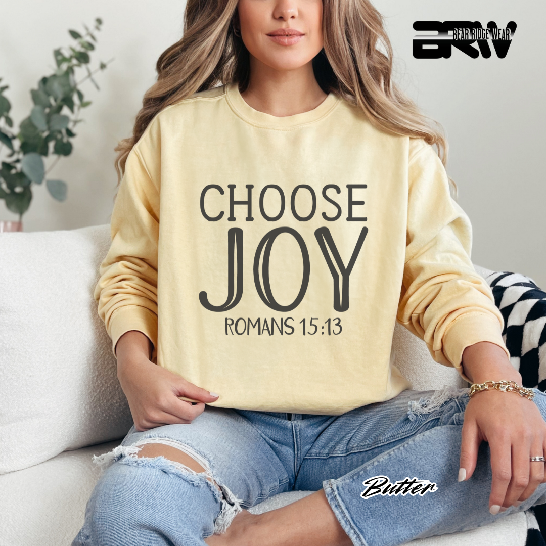 'Choose Joy, Romans 15:13' Faith Crewneck Sweatshirt