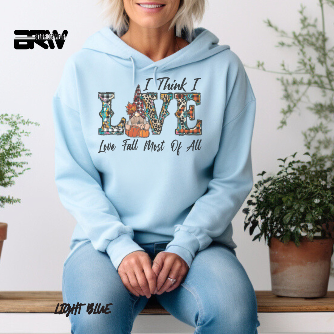 'Love Fall Most Of All-Gnome' Fall Hoodie