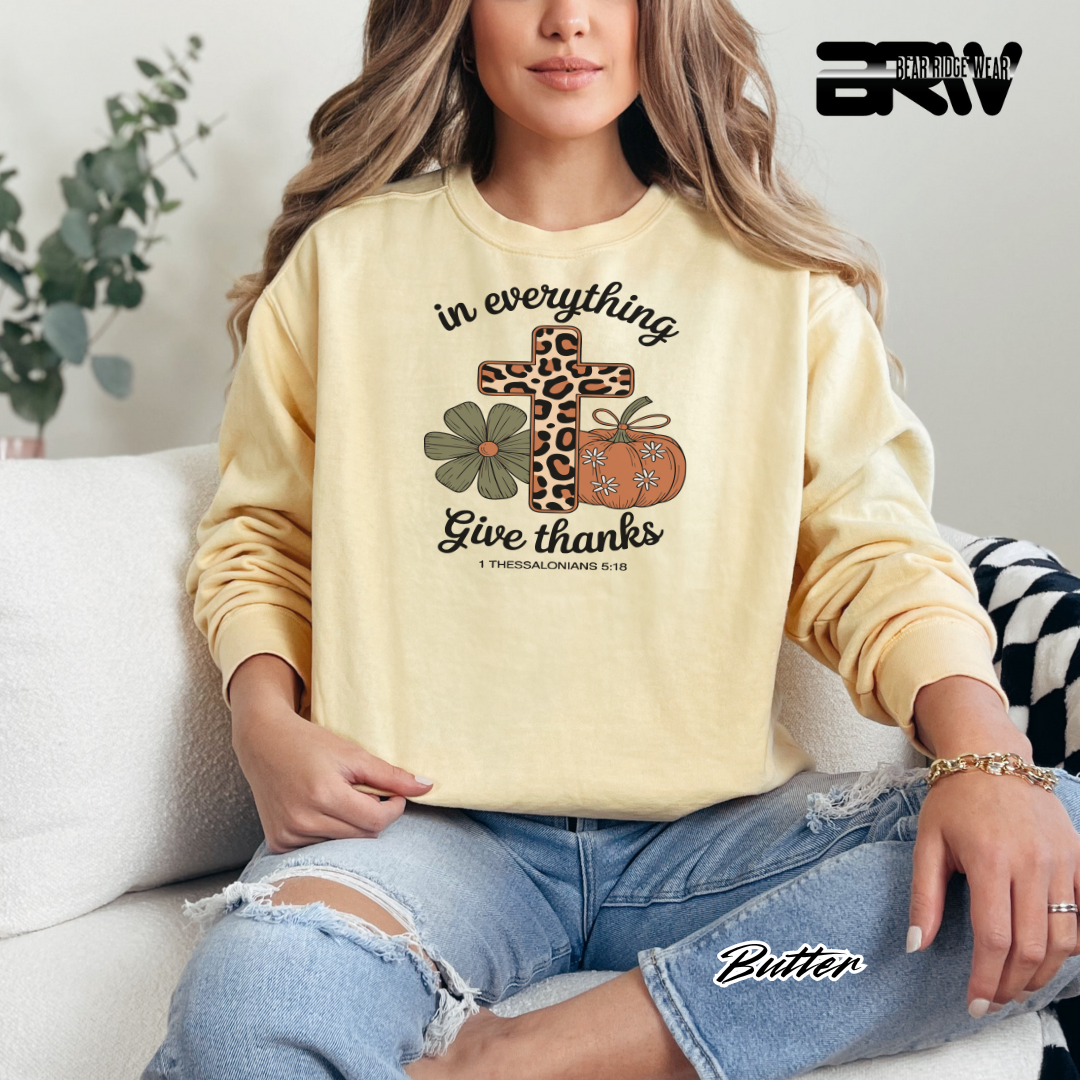 'In Everything Give Thanks' Fall Crewneck Sweatshirt