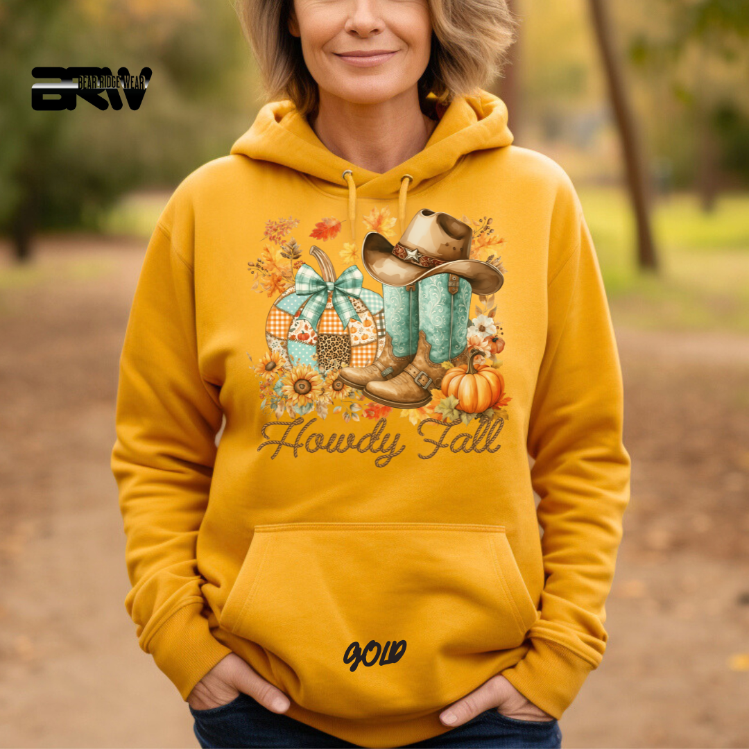 'Howdy Fall-Patchwork' Fall Hoodie
