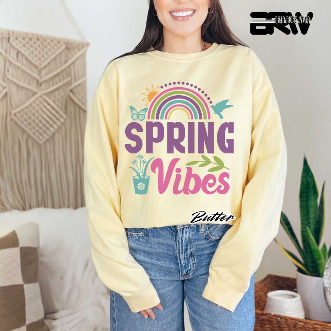 'Spring Vibes' Crewneck Sweatshirt