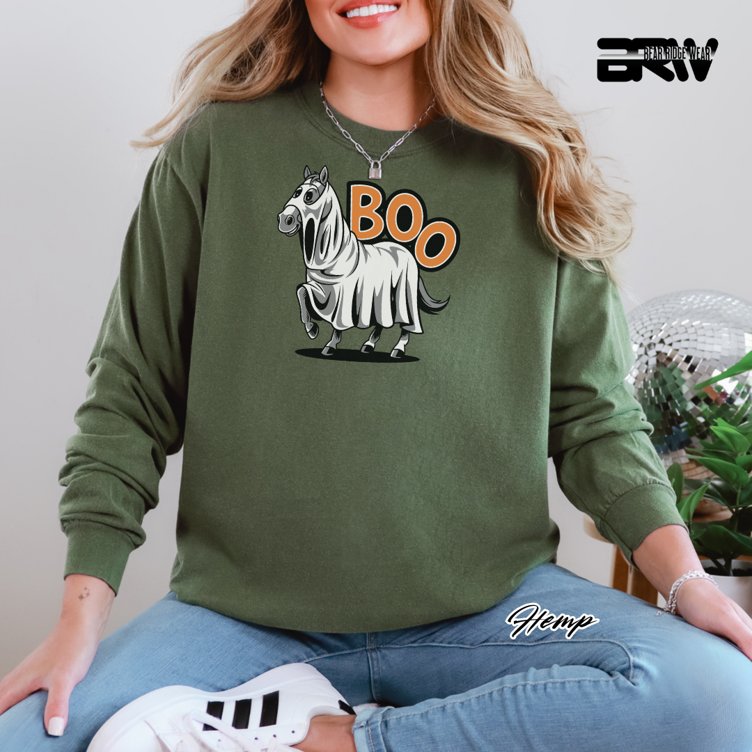 'Horse-Boo' Fall Long-Sleeve Tee