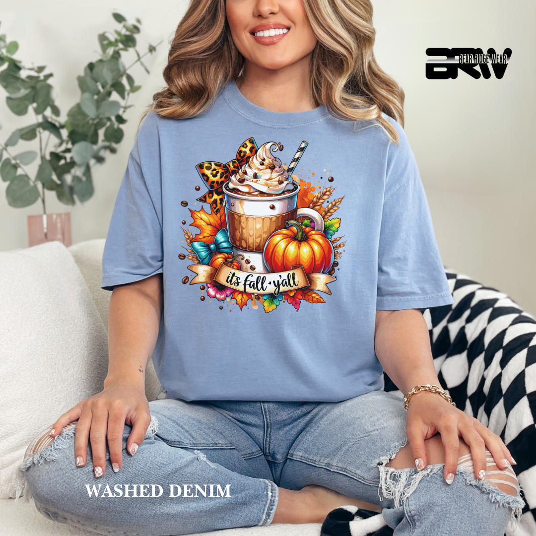 'Its Fall Yall Latte.' Fall Tee