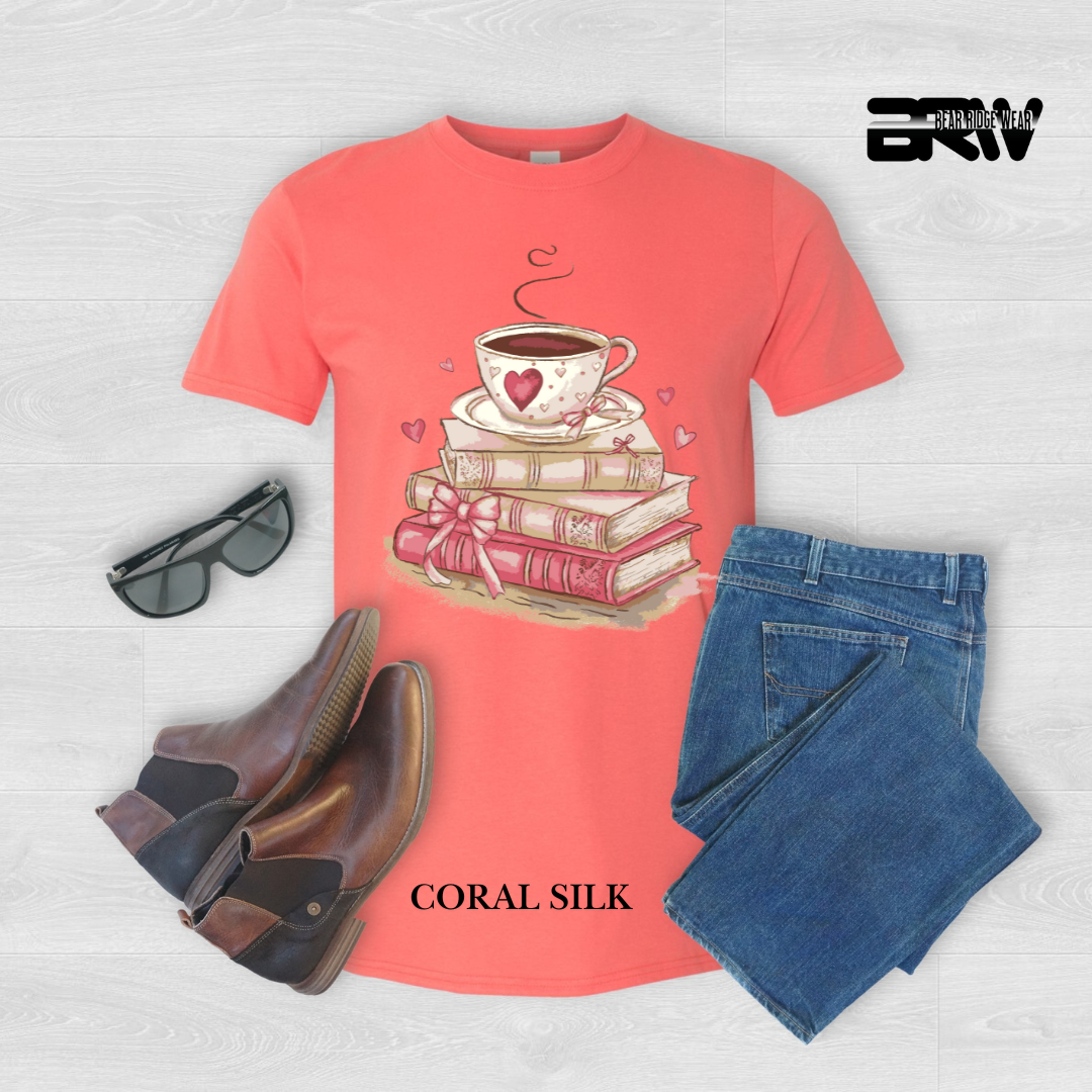 'Coffee On Top of the Books' Tee