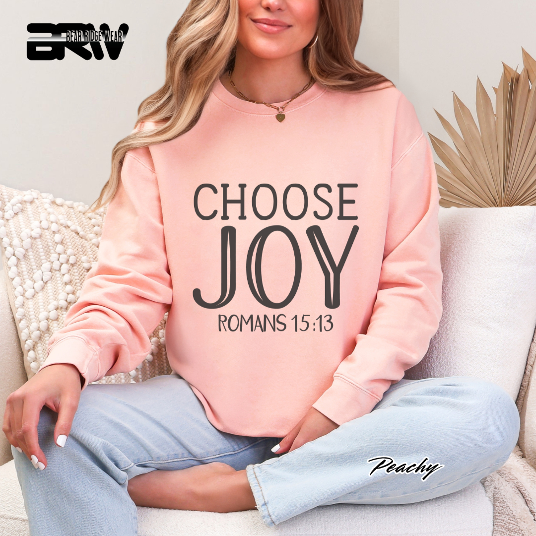 'Choose Joy, Romans 15:13' Faith Crewneck Sweatshirt
