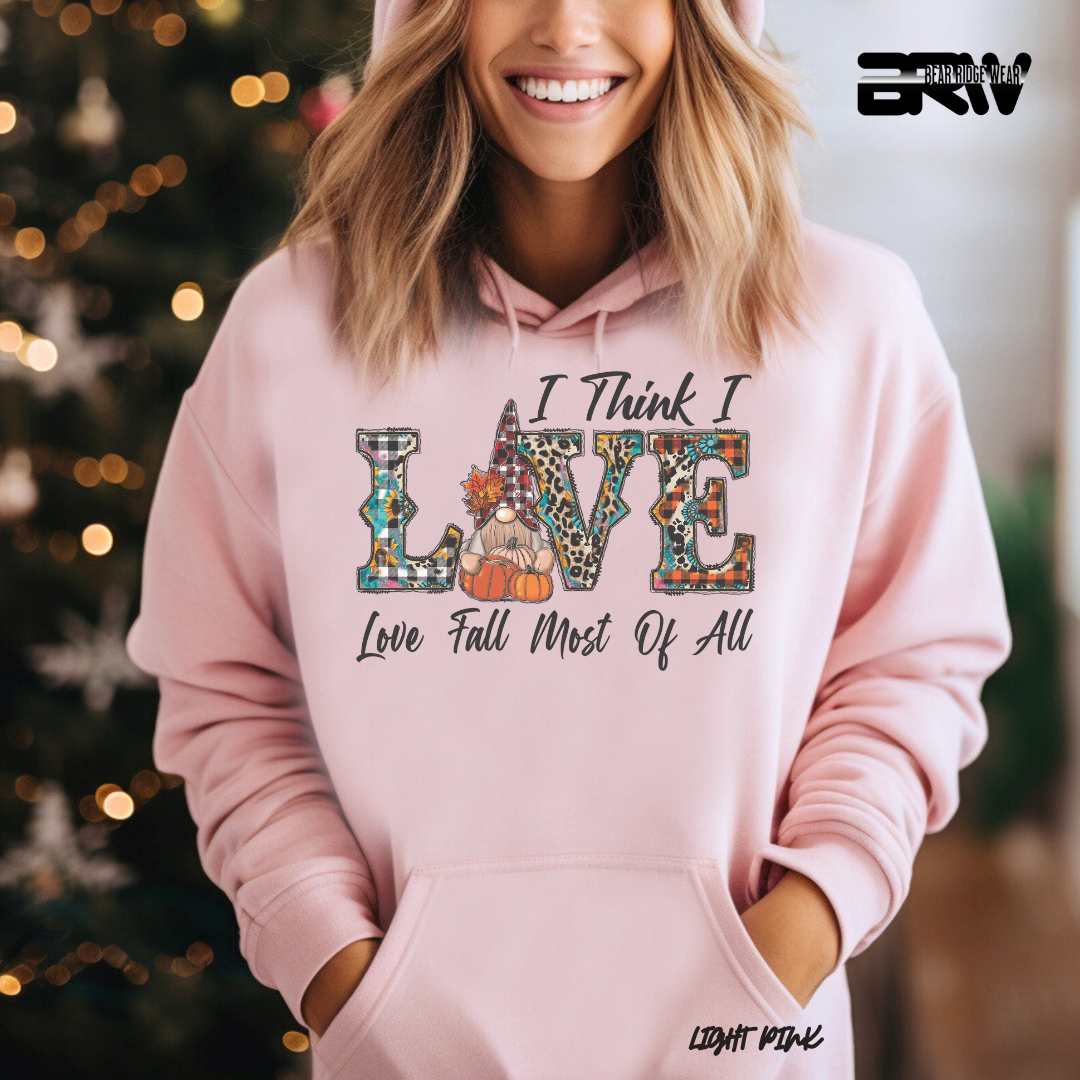 'Love Fall Most Of All-Gnome' Fall Hoodie