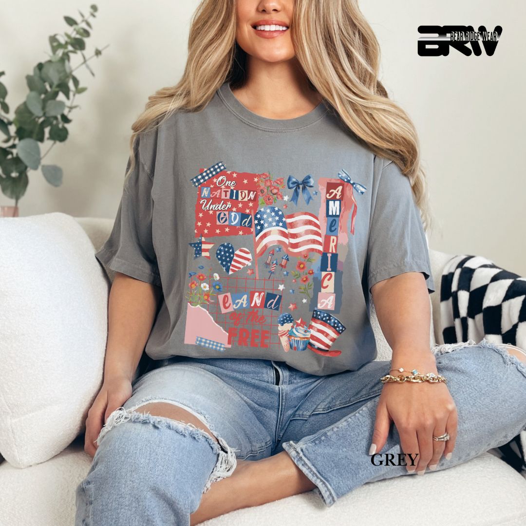 America One Nation- Patriotic Tee