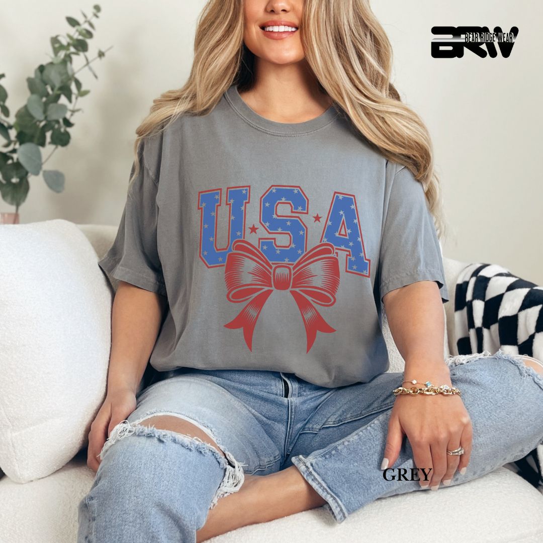 USA-Bow- Patriotic Tee