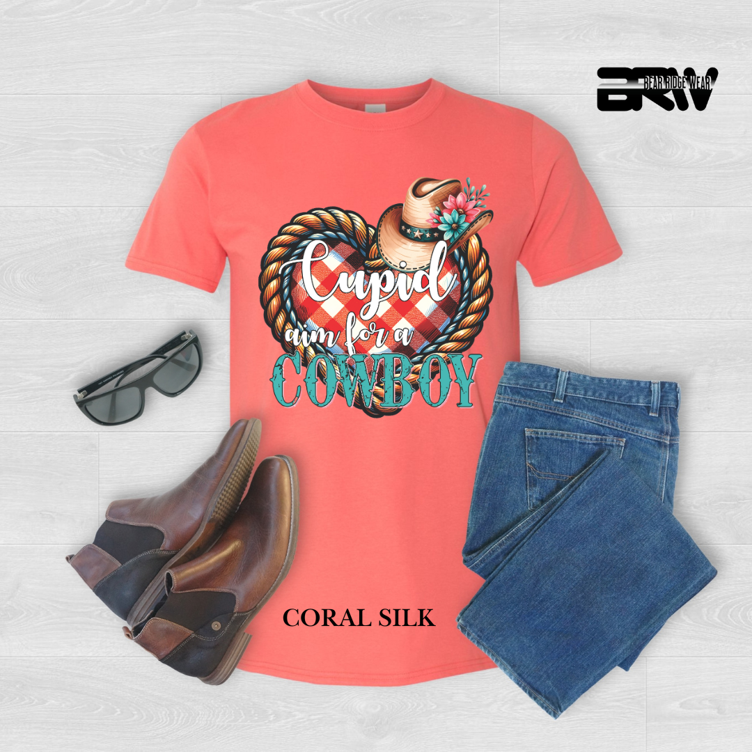 "Cupid Aim for a Cowboy" Tee