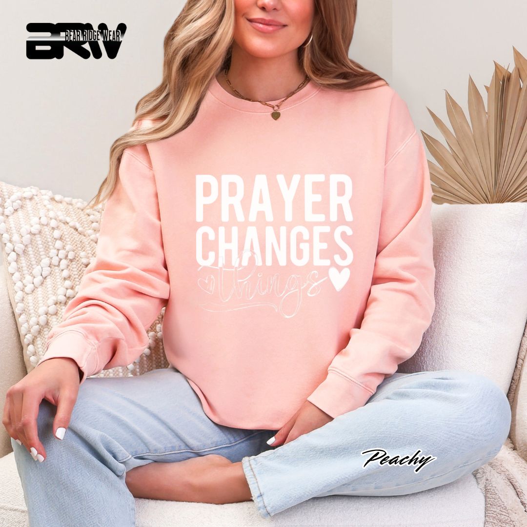 'Prayer Changes Things' Faith Crewneck Sweatshirt
