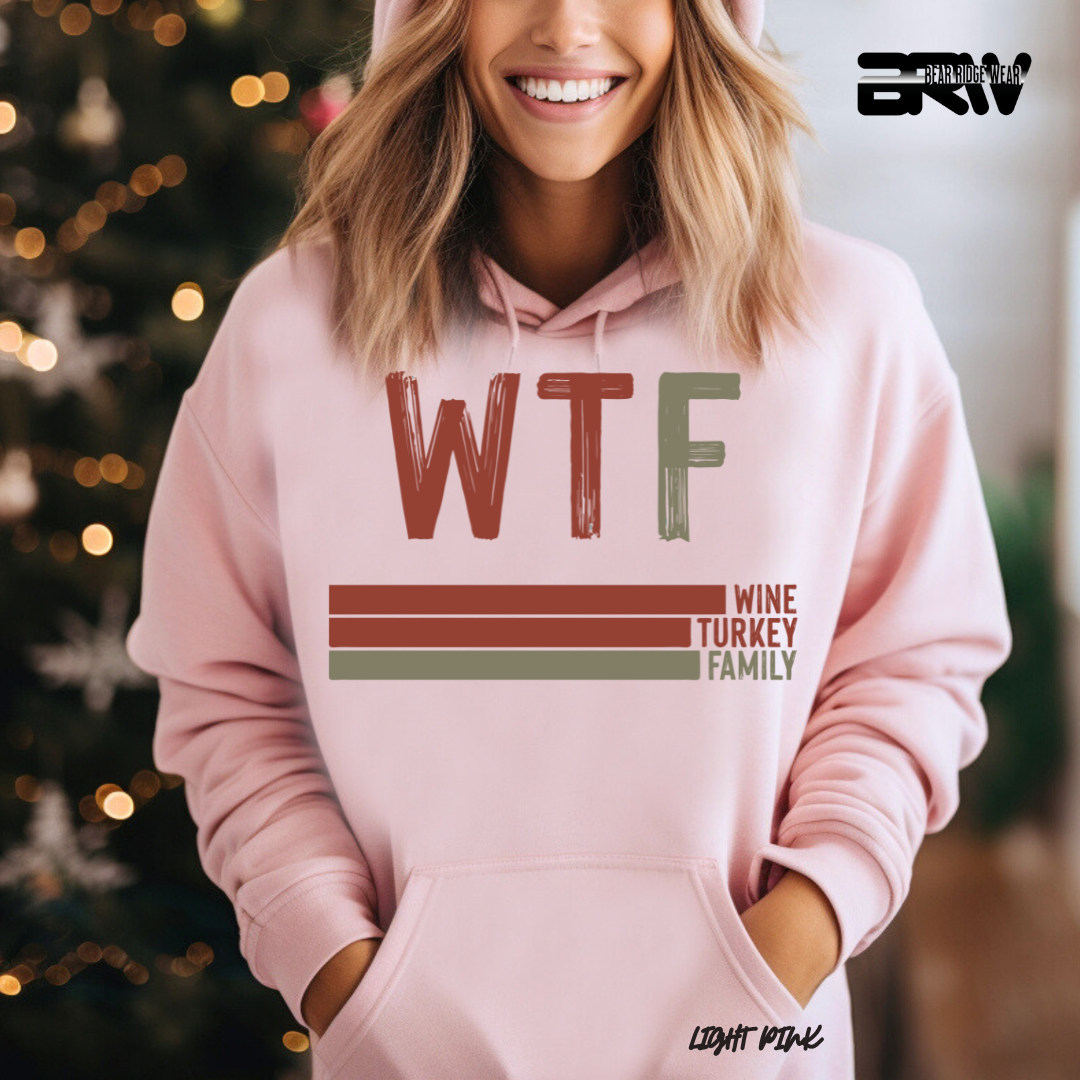 'WTF wine turkey family' Fall Hoodie