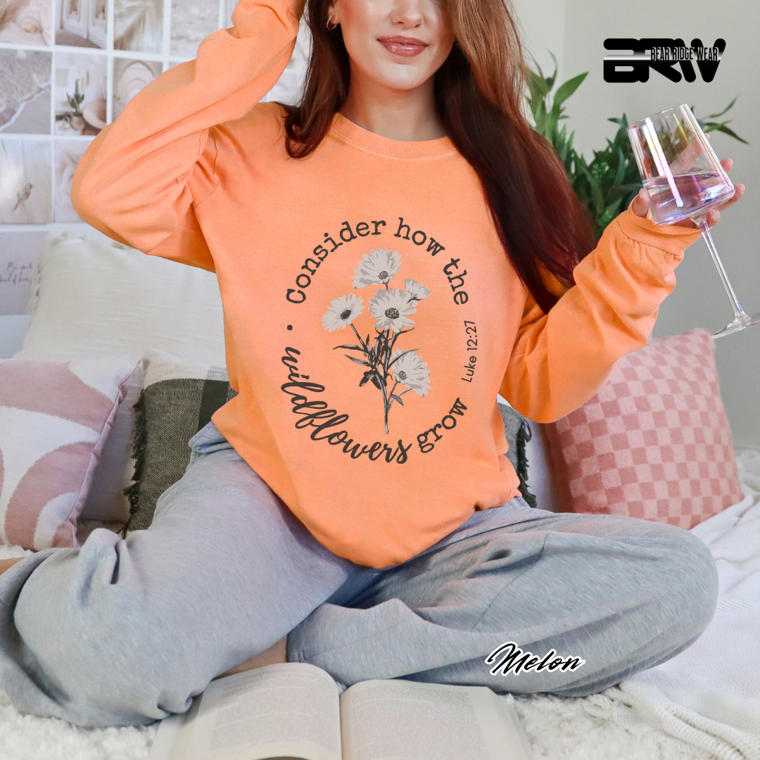 'Consider How The Wildflower Grow' Faith Long-Sleeve Tee