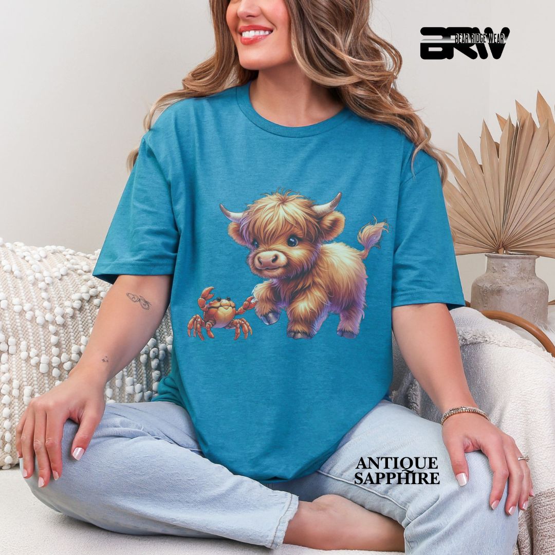 'Highland Cow-Crab' 3 Summer Tee