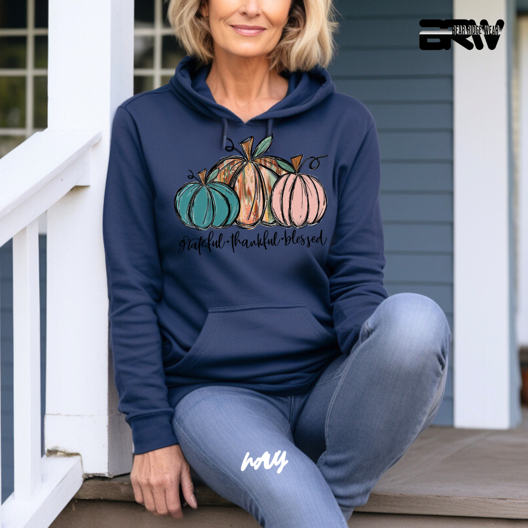 'Grateful Thankful Blessed' Fall Hoodie