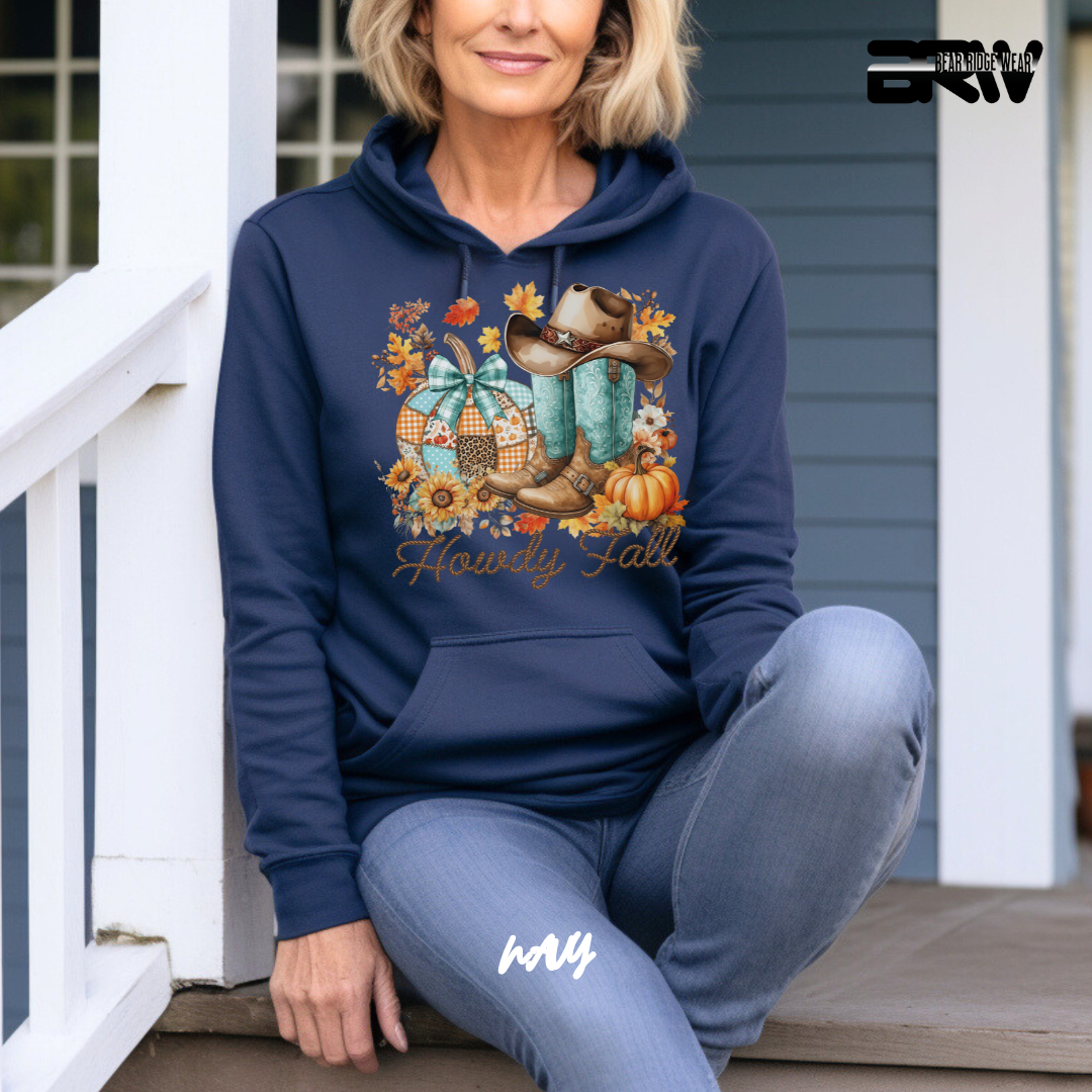 'Howdy Fall-Patchwork' Fall Hoodie
