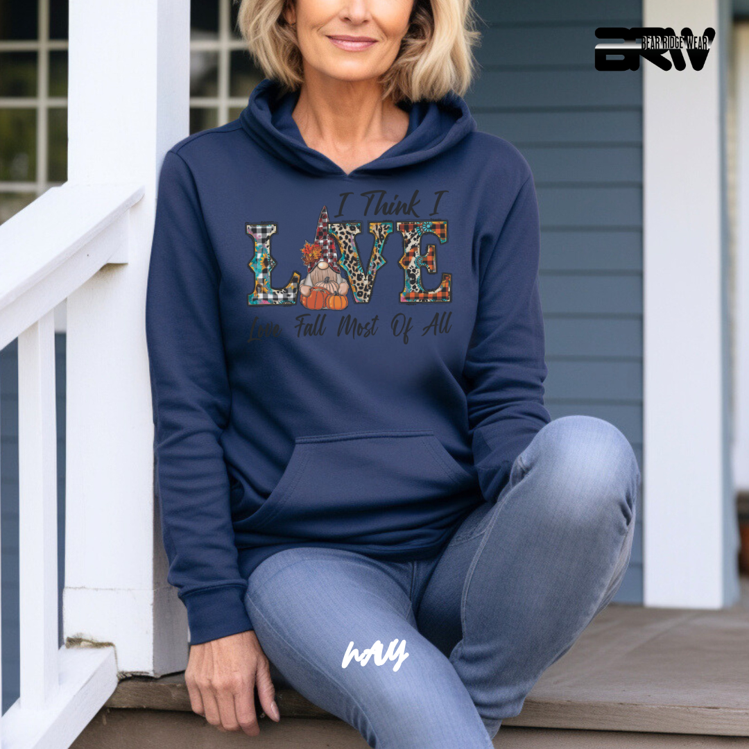 'Love Fall Most Of All-Gnome' Fall Hoodie