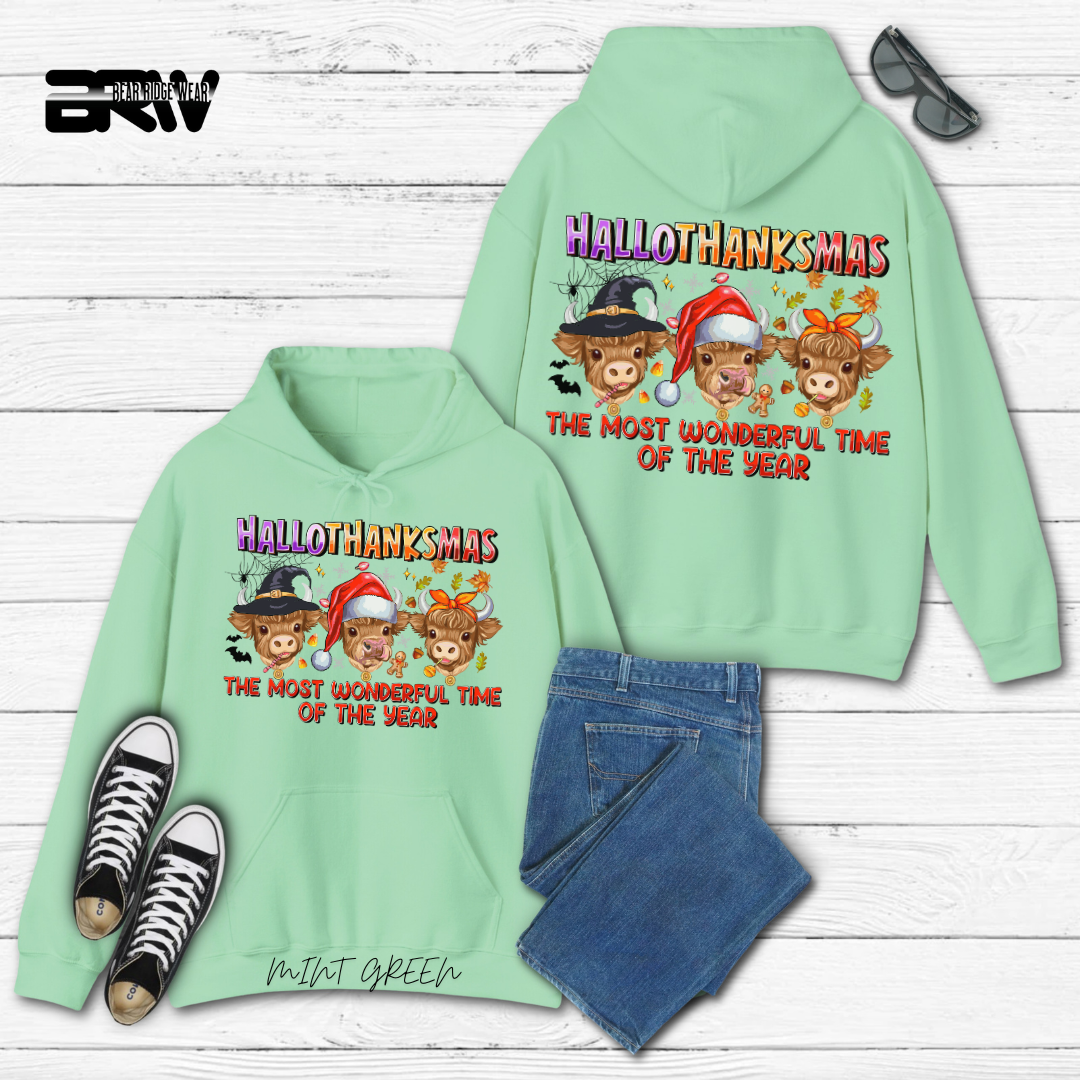 'Hallothanksmas Cow' Fall Hoodie