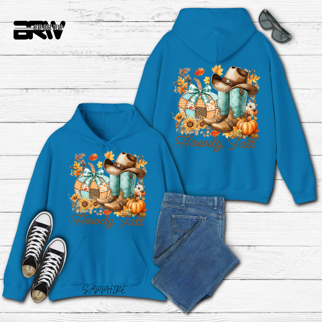 'Howdy Fall-Patchwork' Fall Hoodie
