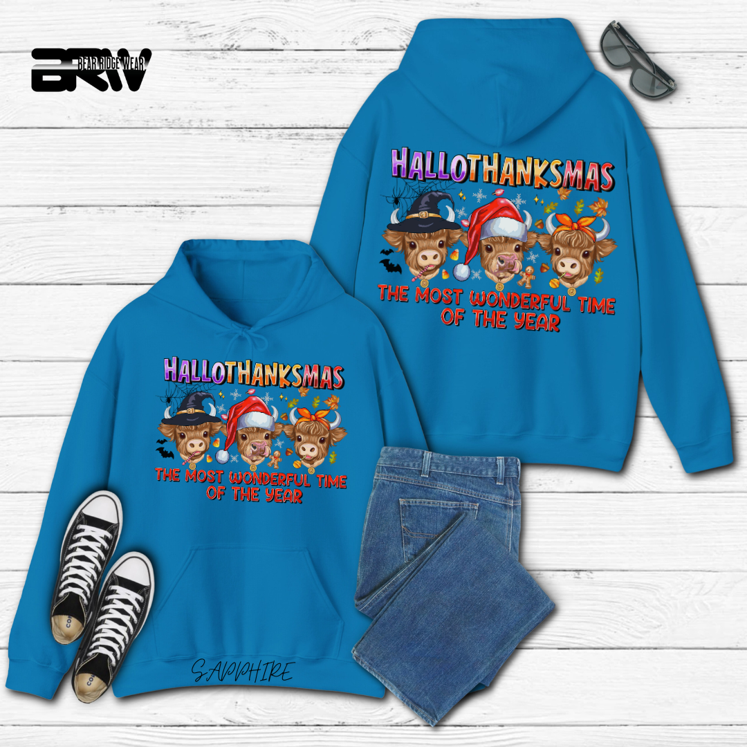 'Hallothanksmas Cow' Fall Hoodie
