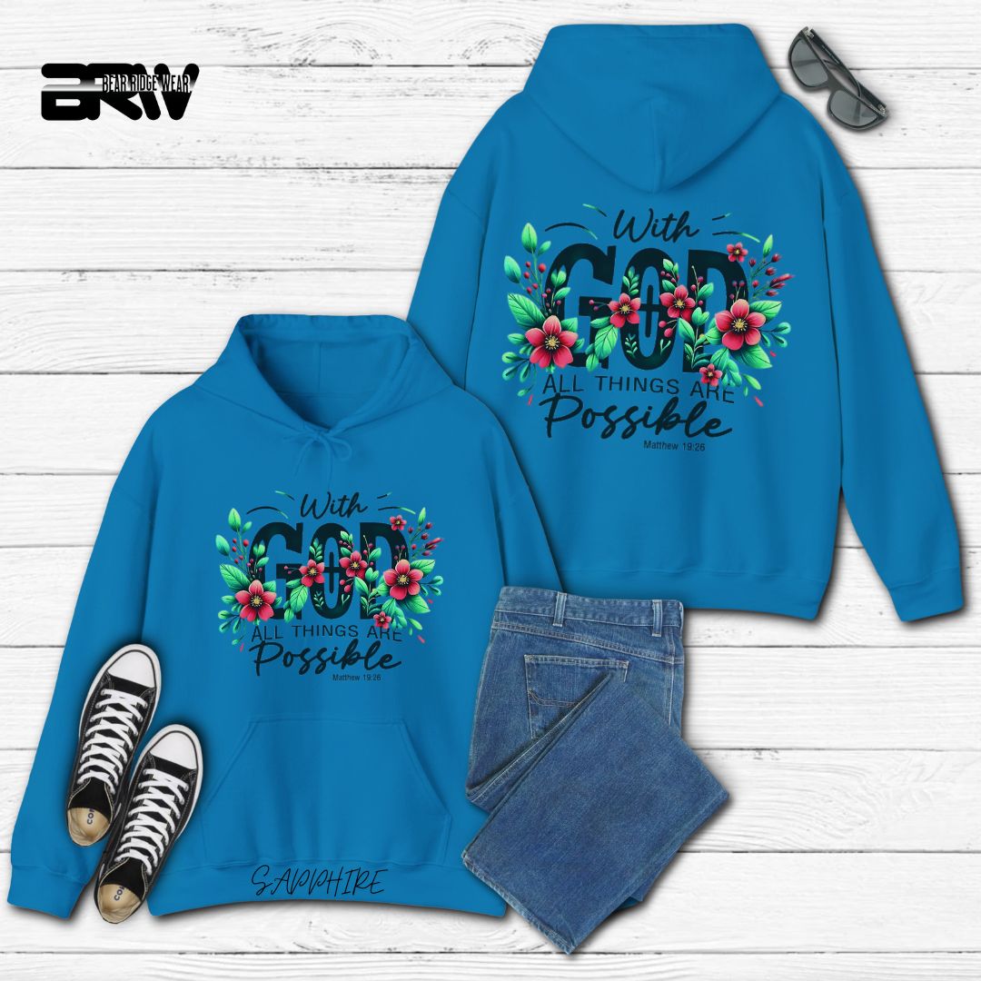'With God All Things Are Possible' Faith Hoodie