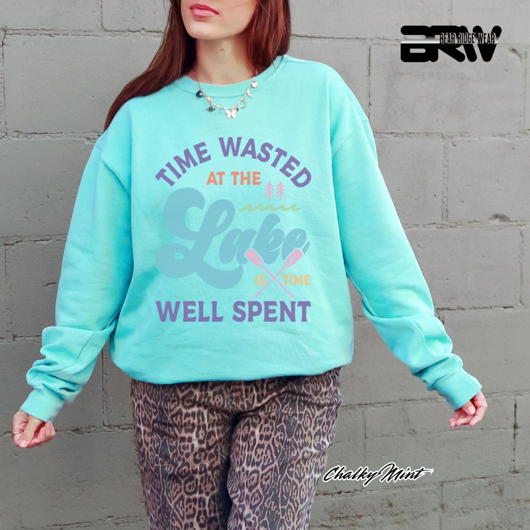 'Time Wasted At The Lake' Summer Crewneck Sweatshirt