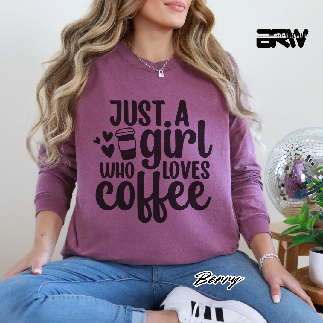 'Just A Girl Who Loves Coffee' Long Sleeve Tee