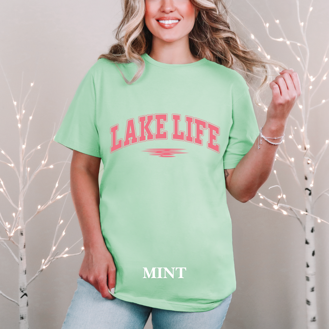 "Pink Stroke Lake Life" Tee