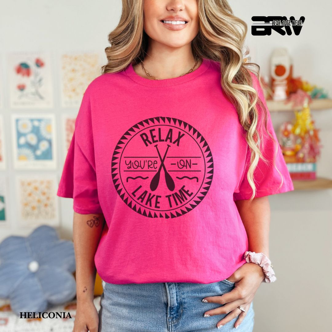 'Relax You're On Lake Time' 3 Summer Tee