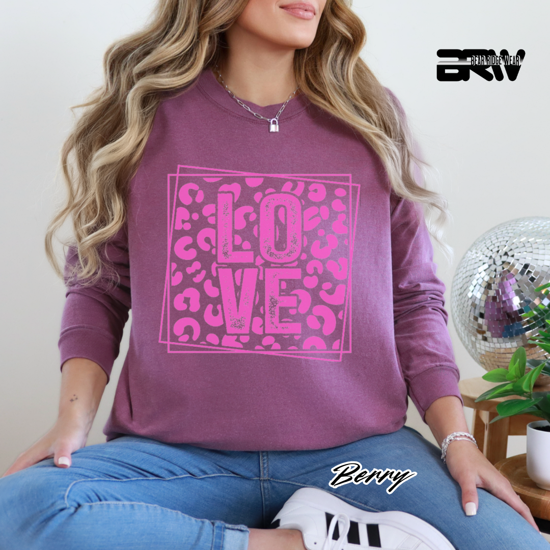 'Love' Leopard Long Sleeve Tee