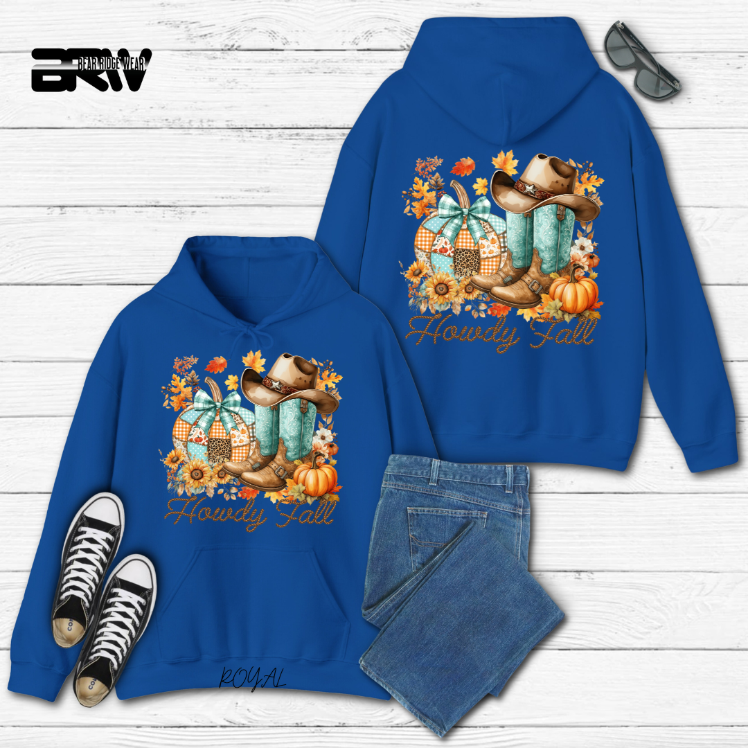 'Howdy Fall-Patchwork' Fall Hoodie