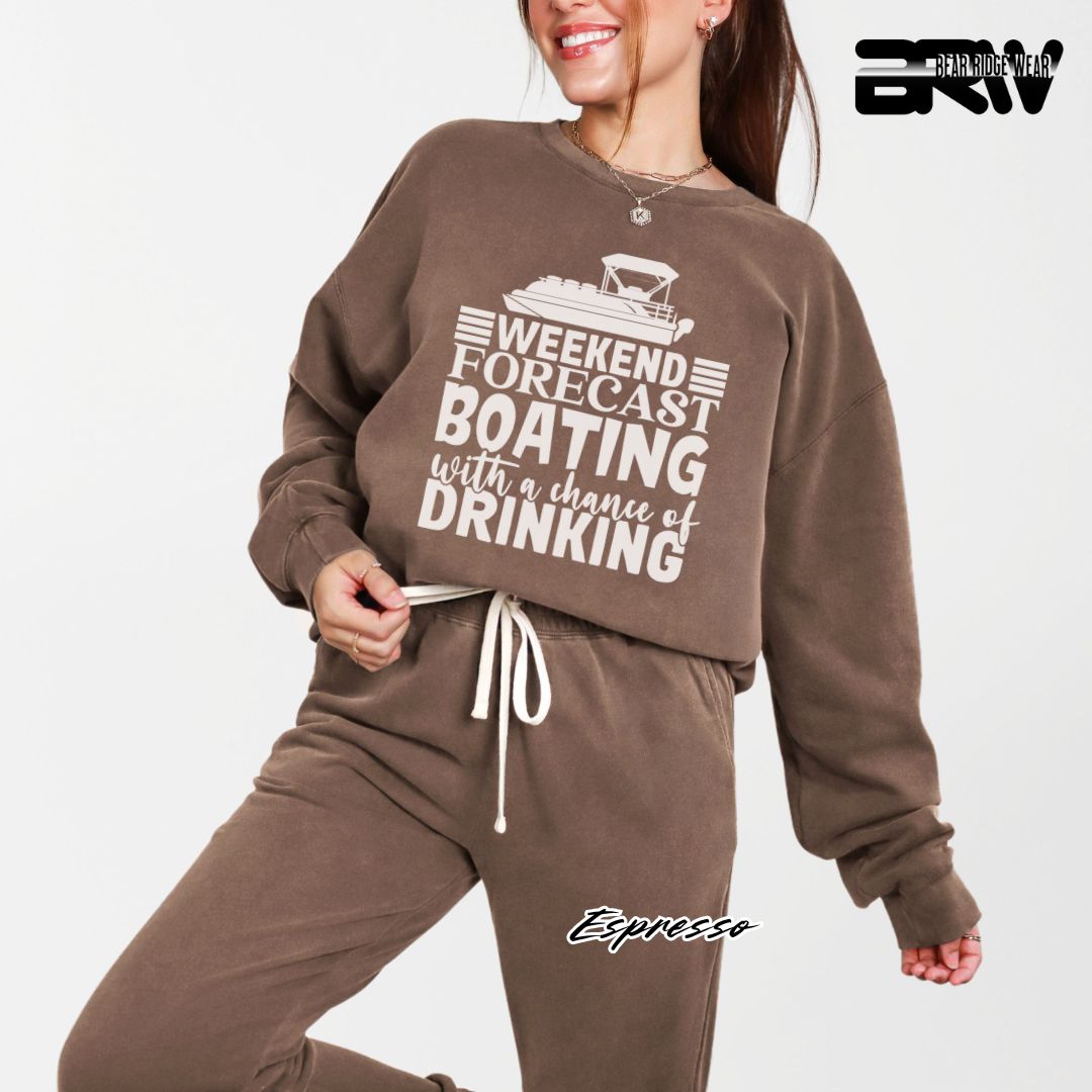'Weekend Forecast-Boating' Summer Long Sleeve Tee