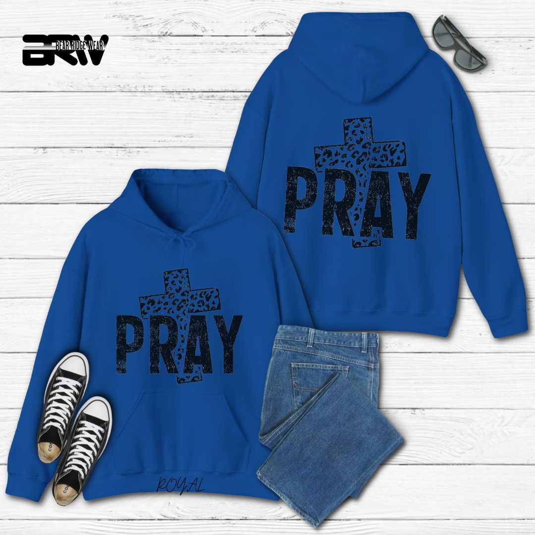 'Pray With Leopard Cross' Faith Hoodie