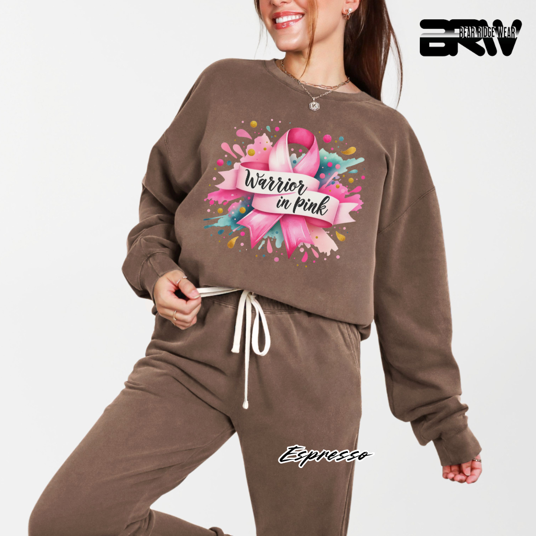 'Warrior In Pink' Awareness Crewneck Sweatshirt
