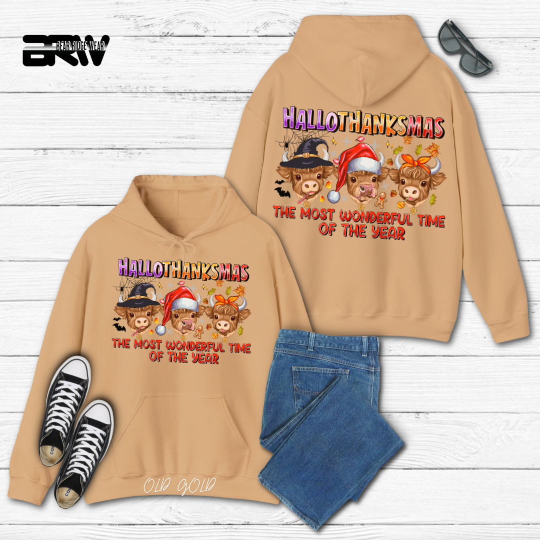 'Hallothanksmas Cow' Fall Hoodie