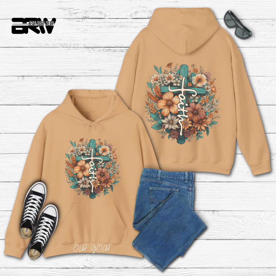 'Faith, Cross and Flower' Faith Hoodie