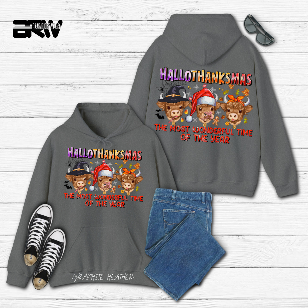 'Hallothanksmas Cow' Fall Hoodie