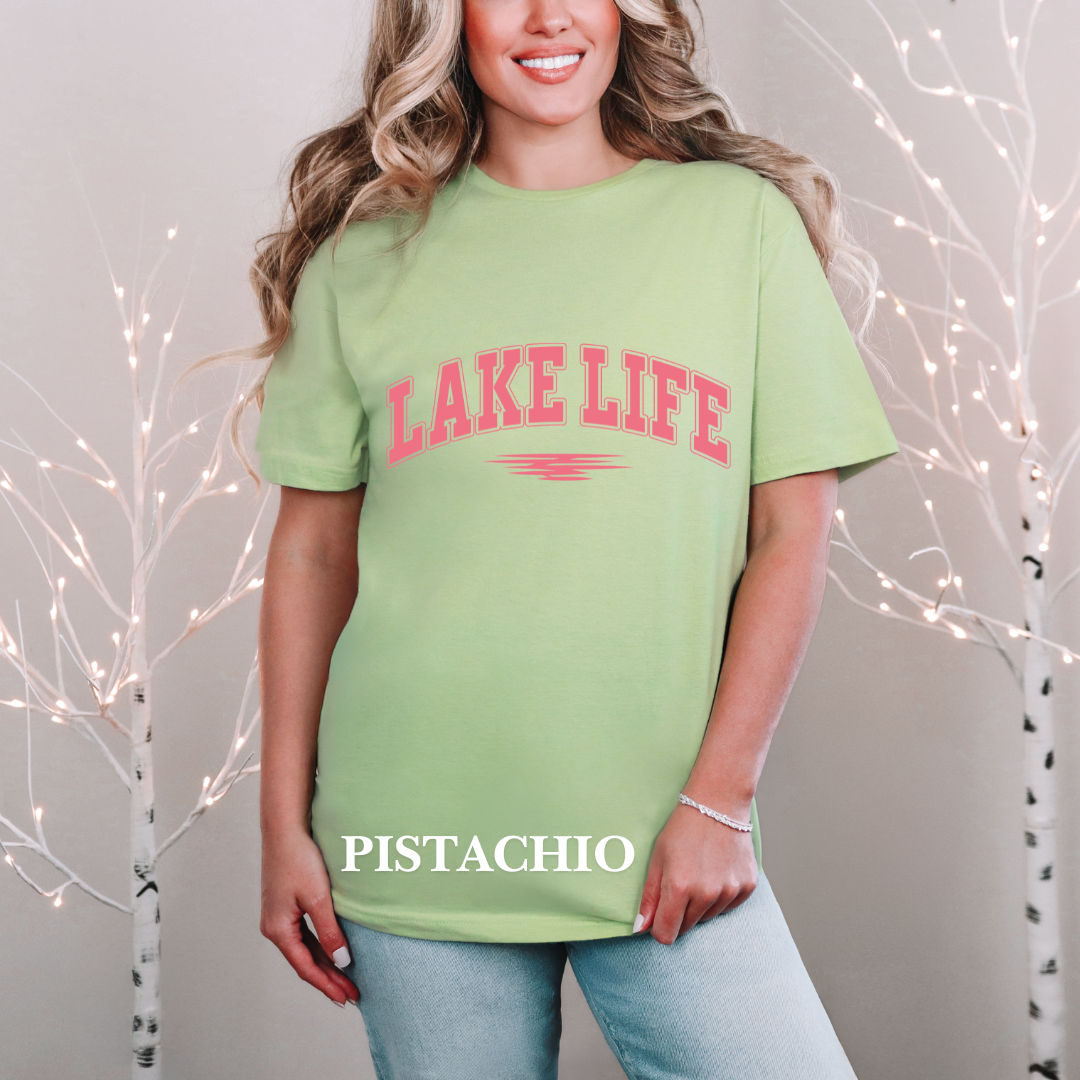 "Pink Stroke Lake Life" Tee