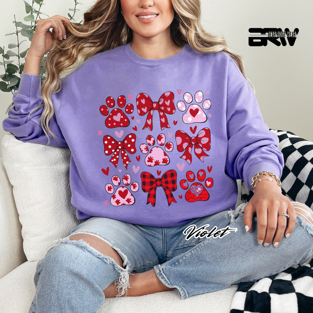 'Dog Paws and Ribbons' Long Sleeve Tee
