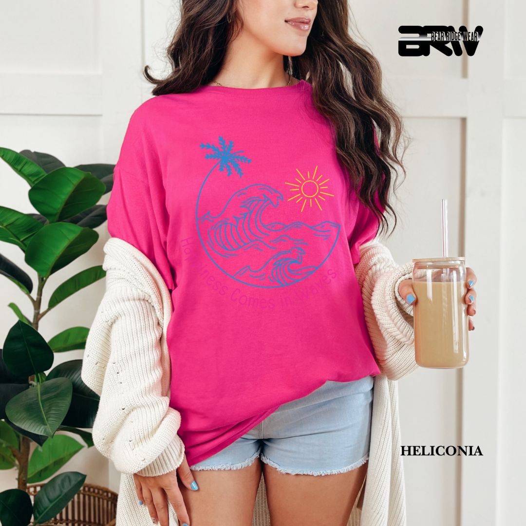 'Happiness Comes In Waves' 3 Summer Tee