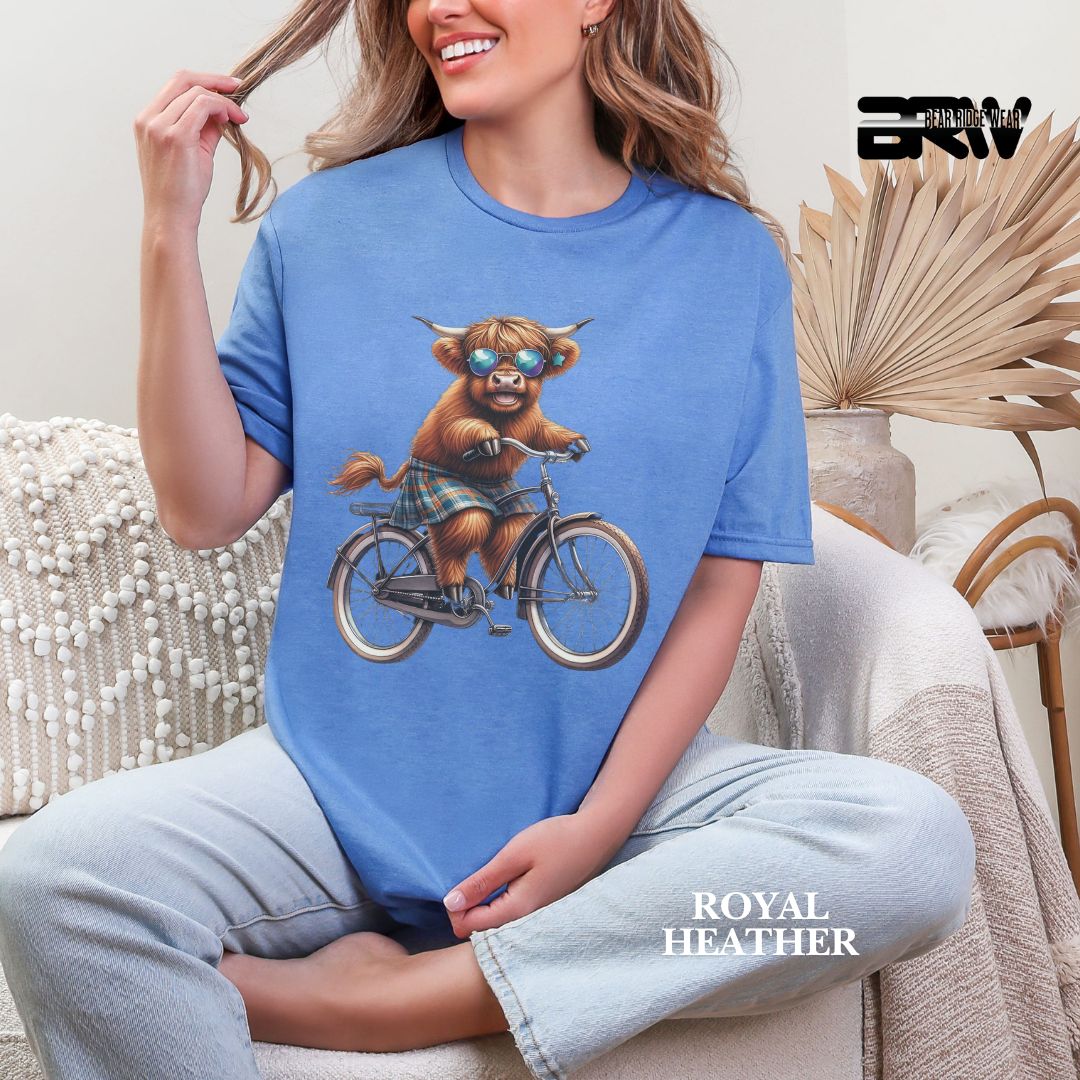 'Highland Cow- Bicycle' 2 Summer Tee