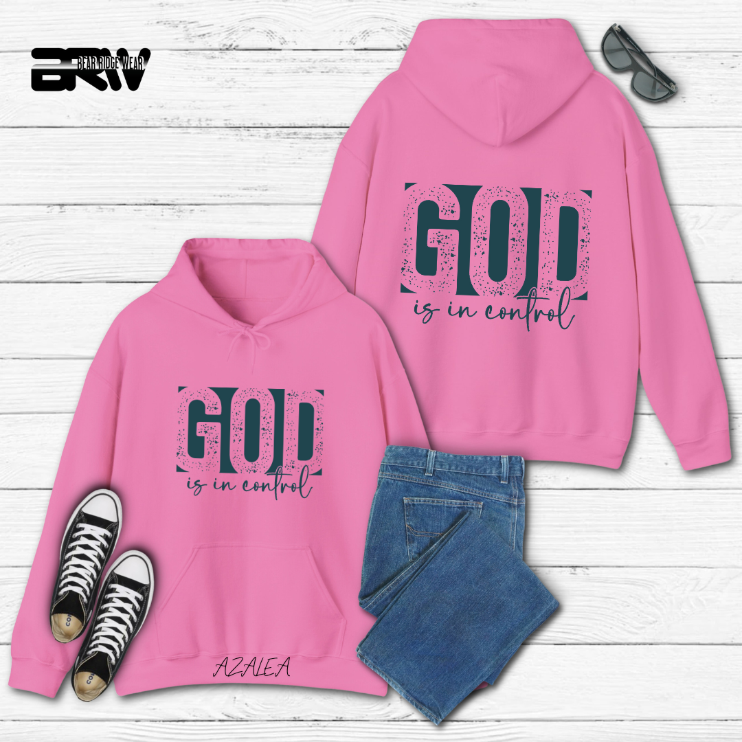 'God Is In Control' Blue Stroke Faith Hoodie