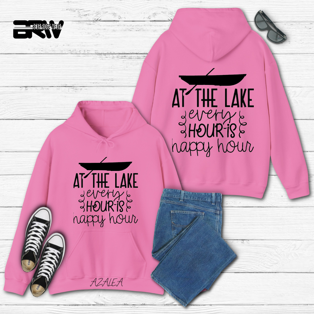 'At the lake every hour is happy hour' Hoodie